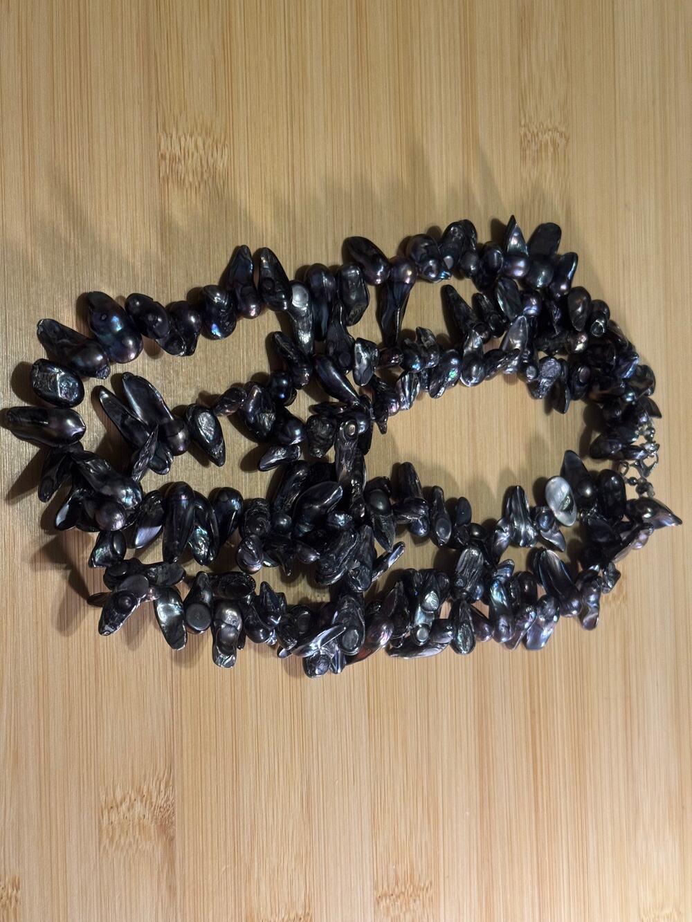 3 Strand Peacock Keshi Pearls Irregular Baroque Shape 16in